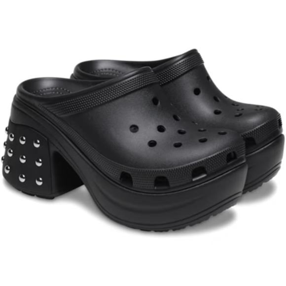 CROCS | Shoes | New Crocs Siren Studded Shoes Black Womens 9 ...